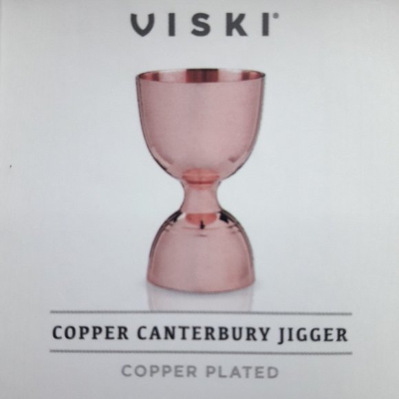 Jigger Double Shot Glass Copper Canterbury NEW Viski Bar Ware New with Tag n Box - Picture 2 of 13